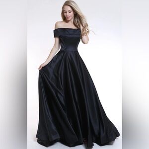 AVA PRESLEY PROM 24653 BLACK DRESS